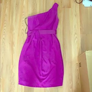 Purple one shoulder dress by Vera Wang